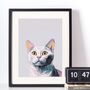 Black Cat Portrait Illustration Art Print, thumbnail 3 of 3