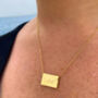 Gold Plated Reversible Cz Engraved Envelope Necklace, thumbnail 9 of 9
