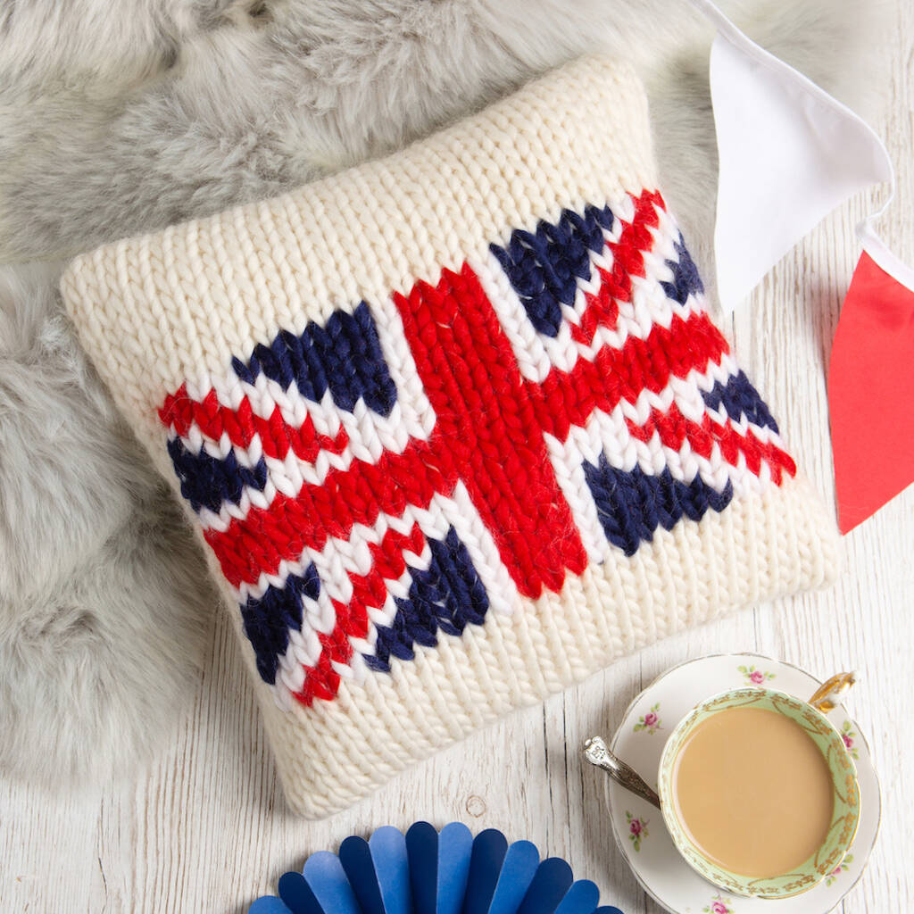 Union Jack Cushion Knitting Kit, 1 of 6