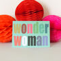 Mini Glittery Wonder Woman Card, thumbnail 4 of 4