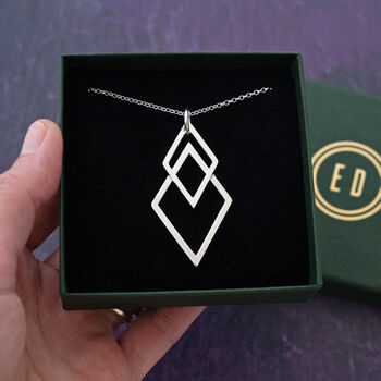 Geometric Diamond Shaped Necklace, 10 of 10