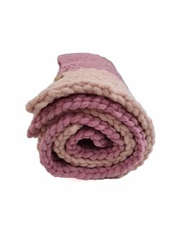 Snagl Baby Blanket In Pink Rose And Beige, 5 of 5