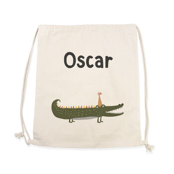 Personalised Crocodile Cotton Nursery Bag, 6 of 6