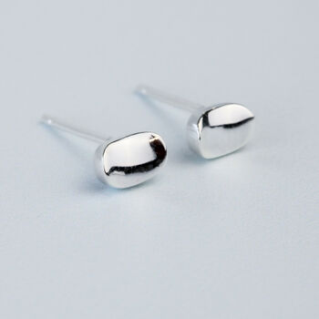 Sterling Silver Simple Curved Stud Earrings, 3 of 5