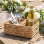 Double Compartment Woven Wicker Basket, thumbnail 1 of 5
