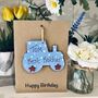 Personalised Brother Birthday Card Wooden Tractor, thumbnail 2 of 8
