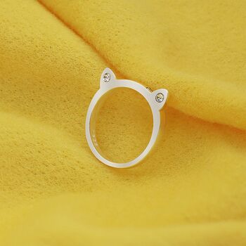 Customised Cat Name Sterling Silver Ring, 4 of 5