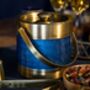 Blue And Brass Ice Bucket, thumbnail 2 of 4