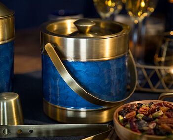 Blue And Brass Ice Bucket, 2 of 4