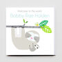 New Born Personalised Slothy Greeting Card, thumbnail 1 of 2