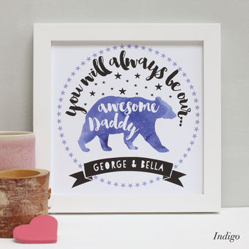 Personalised Daddy Bear Framed Print, 2 of 11