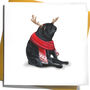 Black Scarf Pug 'Happy Howlidays ' Christmas Card, thumbnail 1 of 4
