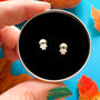 Silver Halloween Earrings, Mummy Studs In A Gift Tin, thumbnail 2 of 8