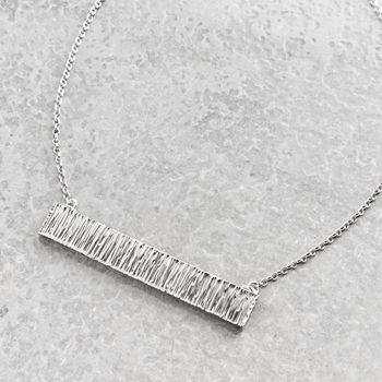 Heavy Hammered Silver Bar Necklace, 3 of 3