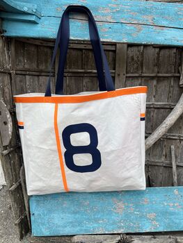 Blooper Large Upcycled Sailcloth Beach Bag, 5 of 5