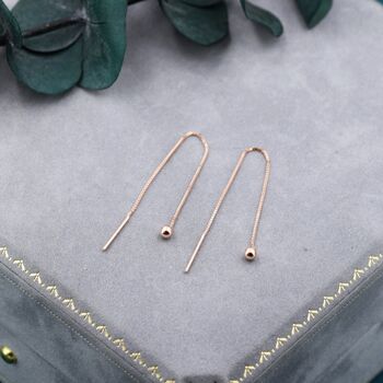 Sterling Silver Minimalist Ball Threaders Earrings, 5 of 9