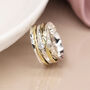 Personalised Sterling Silver And Brass Spinner Ring With Cubic Zirconia – 10mm, thumbnail 5 of 10