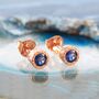 Sapphire September Birthstone Gold Plated Silver Necklace, thumbnail 4 of 7