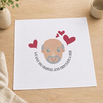 Personalised Handkerchief Pair Gift For Grandad, 6 of 10