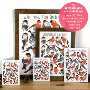 Bullfinches Watercolour Greeting Card, 5 of 8