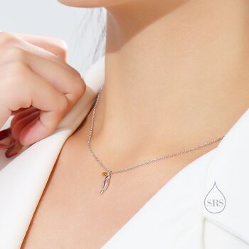 Sterling Silver Tiny Toucan Bird Pendant Necklace, 7 of 12