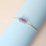 Natural Amethyst Box Chain Bracelet With Adjustable Slide Clasp, thumbnail 4 of 6