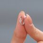 Sterling Silver Tiny Rhombus Clear Cz Huggie Hoop, thumbnail 3 of 12