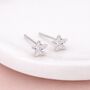 Sterling Silver Cubic Zirconia Star Stud Earrings – 5mm, thumbnail 2 of 8