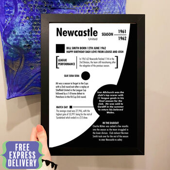 Personalised Print Gift For Newcastle United Fans, 5 of 6