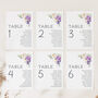 Wedding Seating Plan Cards Purple Lilac Floral, thumbnail 1 of 7