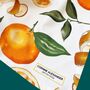 Orange Tea Towel / Citrus Kitchen Decor / Colourful Foodie Gift, thumbnail 3 of 5