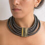 The Egyptian Gold, Silver Or Black Statement Necklace, thumbnail 8 of 10