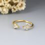 Sterling Silver Three Dot Cz Ring, thumbnail 5 of 11