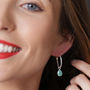 Sterling Silver Hoop Earrings With Gemstone, thumbnail 1 of 7