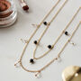 Black Obsidian And Clear Quartz Layered Necklace, thumbnail 3 of 5