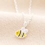 Sterling Silver Tiny Bee Pendant Necklace, thumbnail 1 of 3