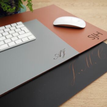 Personalised Engraved Leather Desk Mat, 6 of 12