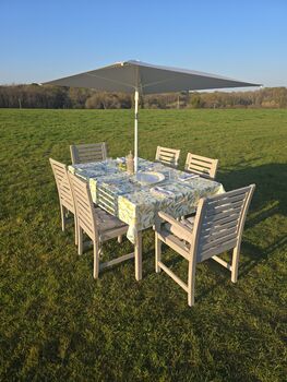 The Amalfi Lemon Outdoor Tablecloth With Parasol Hole, 4 of 6