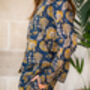 Indian Cotton Midnight Marigold Print Pyjama Set, thumbnail 4 of 4