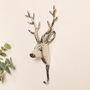 Polished Silver Wall Mounted Stag Hook, thumbnail 1 of 7
