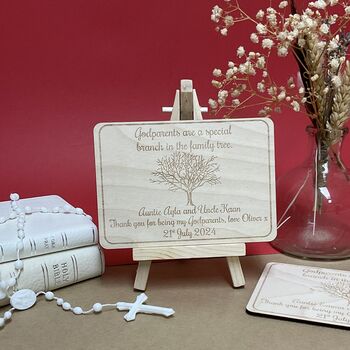 Personalised Godparents Thank You Card, 2 of 11