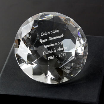 Engraved Diamond Crystal Paperweight, 6 of 7