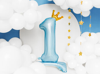 1st Birthday Foil Balloon Sky Blue, 3 of 4