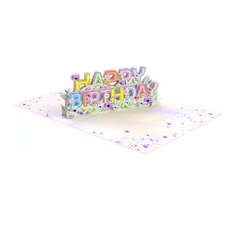 Pop Up 3D Happy Birthday Floral Card, 2 of 4