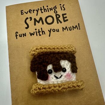 Personalised Smore Campfire Crochet Birthday Card Handmade, 2 of 12