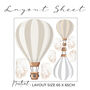 Large Hot Air Balloon Textile Wall Sticker Set, thumbnail 6 of 6