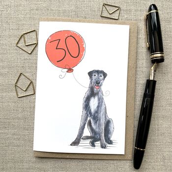 Personalised Irish Wolfhound Birthday Card, 2 of 4
