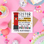 Sister Funny Postbox Birthday Card, thumbnail 2 of 2