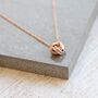 Rose Gold Knot Necklace, thumbnail 2 of 3