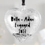 Personalised Engagement Silver Heart Christmas Bauble, thumbnail 1 of 4